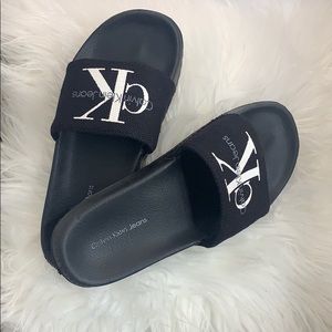 Calvin Klein black slides